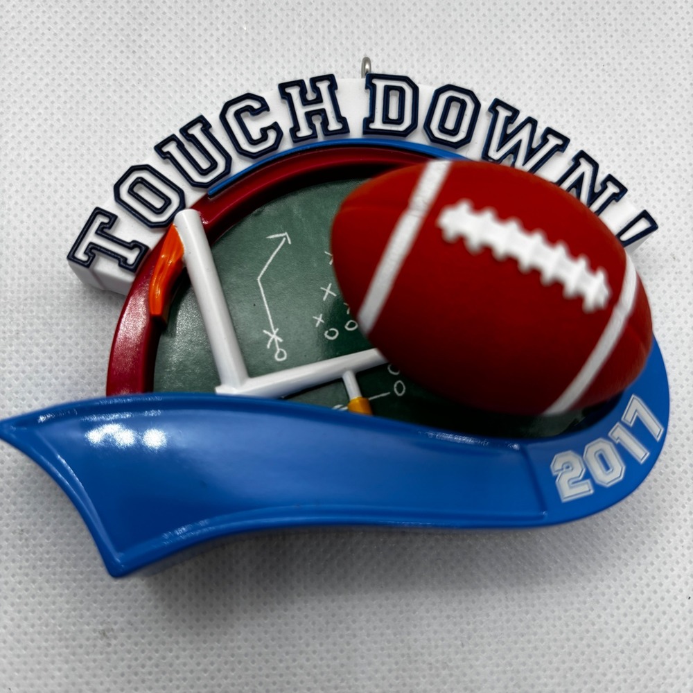 Hallmark Ornament Football Star 2017 Blue Touch Down Personalizable Christmas